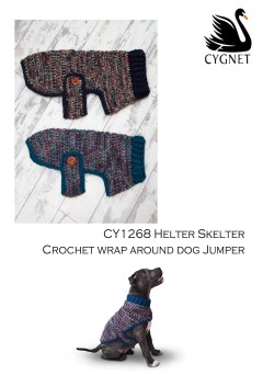 Cygnet 1268 - Crochet Wrap-around Dog Jumper in Helter Skelter & Chunky (downloadable PDF)
