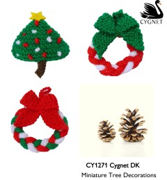 Cygnet 1271 - Miniature Tree Decorations in Cygnet DK (downloadable PDF)