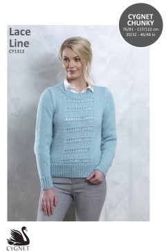 Cygnet 1312 Lace Line Sweater in Cygnet Chunky (downloadable PDF)