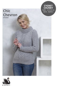 Cygnet 1314 Chic Chevron Sweater in Cygnet Chunky (leaflet)