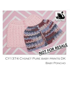 Cygnet 1374 - Baby Poncho in Pure Baby Prints DK (downloadable PDF)