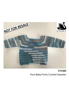 Cygnet 1392 - Crochet Sweater in Pure Baby Prints DK (downloadable PDF)