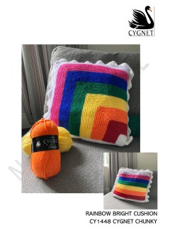 Cygnet 1448 - Rainbow Bright Cushion in Cygnet Chunky (downloadable PDF)