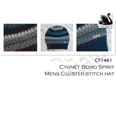 Cygnet 1461 - Mens Cluster Stitch Hat in Boho Spirit (downloadable PDF)