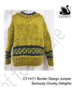 Cygnet 1471 - Border Design Jumper in Seriously Chunky Delights (downloadable PDF)