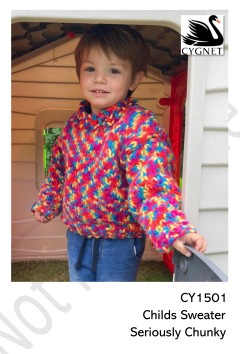 Cygnet 1501 - Childs Sweater in Seriously Chunky (downloadable PDF)