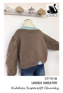 Cygnet 1518 - Unisex Sweater in Kiddies Supersoft Chunky (downloadable PDF)