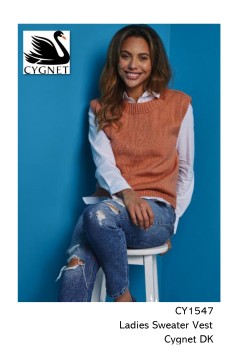 Cygnet 1547 - Ladies Sweater Vest in Cygnet DK (downloadable PDF)