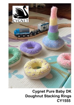 Cygnet 1555 - Doughnut Stacking Rings in Pure Baby DK (downloadable PDF)
