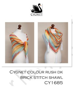 Cygnet 1685 - Brick Stitch Shawl in Colour Rush DK (downloadable PDF)