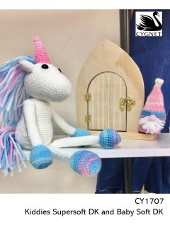 Cygnet 1707 - Unicorn Toy in Kiddies Supersoft DK & Baby Colour Soft DK (downloadable PDF)