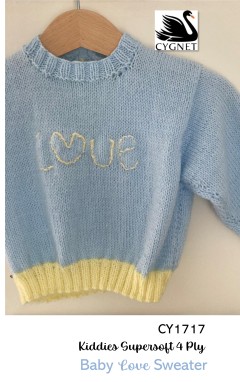 Cygnet 1717 - Baby Love Sweater in Kiddies Supersoft 4 Ply (downloadable PDF)