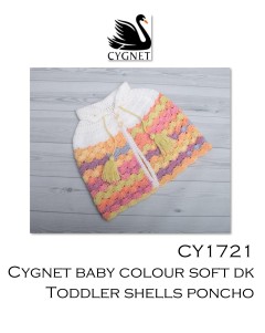 Cygnet 1721 - Toddler Shells Poncho in Baby Colour Soft DK (downloadable PDF)