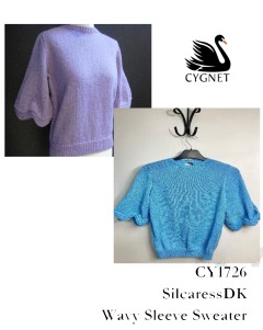 Cygnet 1726 - Wavy Sleeve Sweater in Silcaress DK (downloadable PDF)