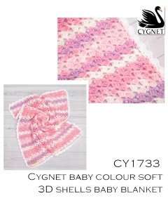 Cygnet 1733 - 3D Shells Baby Blanket in Baby Colour Soft DK (downloadable PDF)