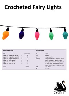 Cygnet - Crocheted Fairy Lights in Cygnet DK (downloadable PDF)