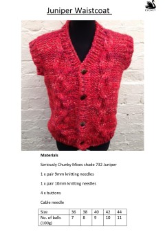 Cygnet - Juniper Waistcoat in Seriously Chunky Mixes (downloadable PDF)
