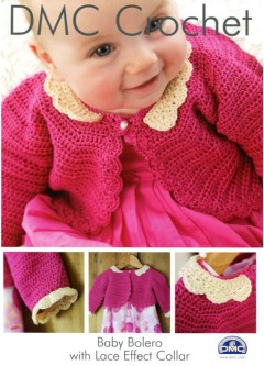 DMC 15043L/2 Crochet Baby Bolero with Lace Effect Collar (Leaflet)