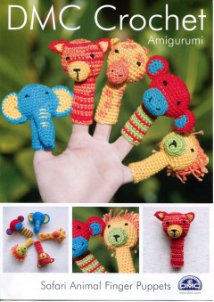 DMC 15098L/2 Crochet Safari Animal Finger Puppets (Leaflet)