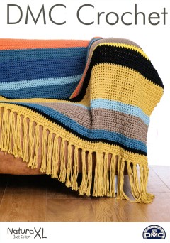 DMC 15407L/2 Crochet Striped Throw with Fringing (Leaflet)