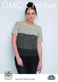 DMC 15454L/2 Crochet Step Hem Shades Sweater in Natura Denim (Leaflet)