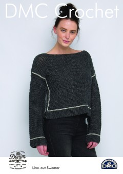DMC 15456L/2 Crochet Line-Out Sweater in Natura Denim (Leaflet)