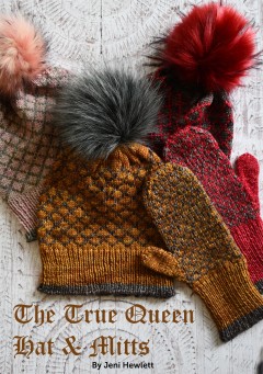 Fyberspates - The True Queen - Hat and Mittens Set by Jeni Hewlett in Vivacious DK (downloadable PDF)