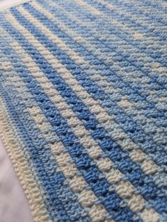 Crocheted with Honey (Amy Perry) - Baby Blue Block Stitch Blanket in Yarnsmiths Play Baby DK and Yarnsmiths Create DK - UK Terms (downloadable PDF)