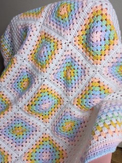 Crocheted with Honey (Amy Perry) - Rainbow Sherbert Blanket in Yarnsmiths Create DK - UK Terms (downloadable PDF)