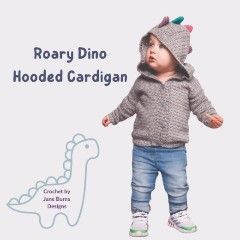 Jane Burns - Crochet Dino Hoodie in Scheepjes Stonewashed or King Cole Big Value DK - UK Terms (downloadable PDF)