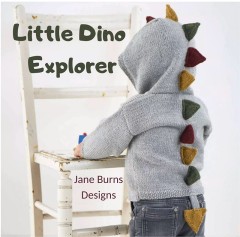 Jane Burns - Little Dino Explorer Hooded Cardigan in King Cole Big Value DK - UK Terms (downloadable PDF)