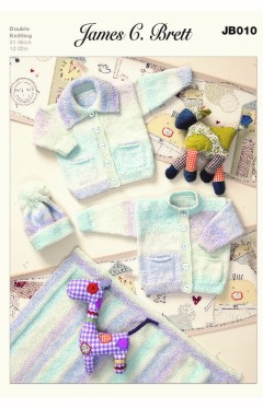 James C Brett 010 Cardigans, Hat and Blanket in Baby Marble DK (leaflet)