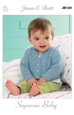 James C Brett 126 Cardigans and Waistcoats in Supreme Baby 4 Ply (leaflet)