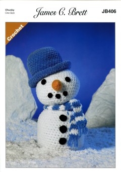 James C Brett 406 Frosty the Snowman Toy in Flutterby Chunky (leaflet)