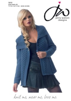 Jenny Watson 5016 Jacket with Collar in Pure Merino DK (leaflet)