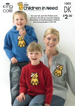 King Cole 1002 Pudsey Bear Sweaters and Cardigan in King Cole DK (leaflet)