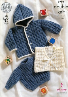 King Cole 2797 Sweater, Jacket and Gilet in DK (leaflet)