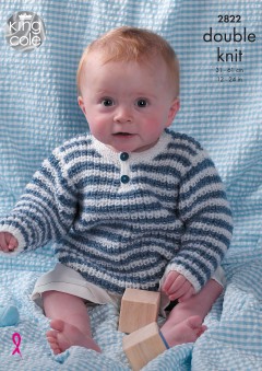 King Cole 2822 - Baby Sweaters and Cardigans in DK (downloadable PDF)