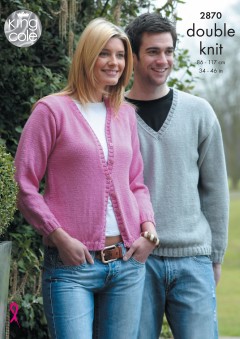 King Cole 2870 - Adults Cardigan, Sweater and Sleeveless Tops in Merino Blend DK (downloadable PDF)