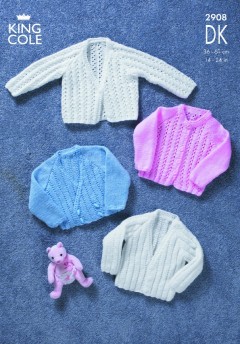 King Cole 2908 Baby Cardigans in DK (downloadable PDF)