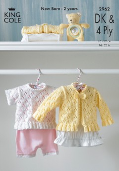 King Cole 2962 Cardigans and Top in Baby 4 Ply (leaflet)