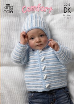 King Cole 3013 Baby Jacket, Sweater and Body Warmer in Comfort DK (leaflet)