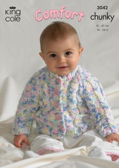 King Cole 3042 Baby Jacket, Cardigan and Slipover in Comfort Chunky (downloadable PDF)