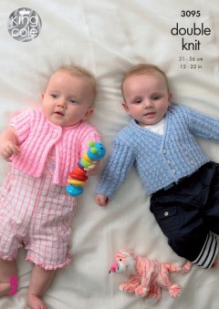 King Cole 3095 - Baby Coat, Cardigan and Jacket in Baby DK (downloadable PDF)