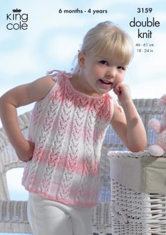 King Cole 3159 Childs Cardigan and Sun Top in Melody DK (downloadable PDF)