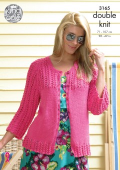 King Cole 3165 - Ladies Cardigan and Top in Bamboo Cotton DK (downloadable PDF)