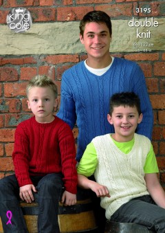 King Cole 3195 - Family Sweaters and Slipover in Bamboo Cotton DK (downloadable PDF)
