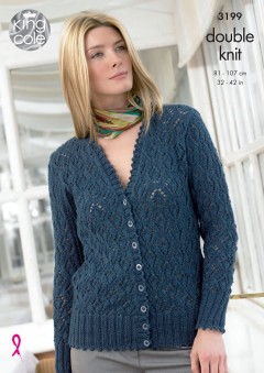 King Cole 3199 - Ladies Sweater, Cardigan and Vest Top in Baby Alpaca DK(downloadable PDF)