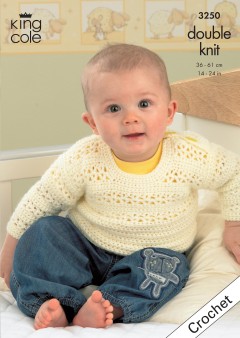 King Cole 3250 Baby Crochet Cardigan, Bolero, Waistcoat and Sweater in Comfort DK (downloadable PDF)