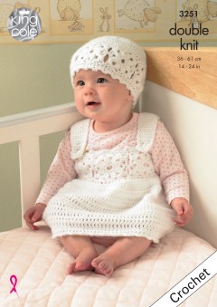 King Cole 3251 - Cardigan, Waistcoat, Pinafore Dress and Hat in Comfort DK (downloadable PDF)
